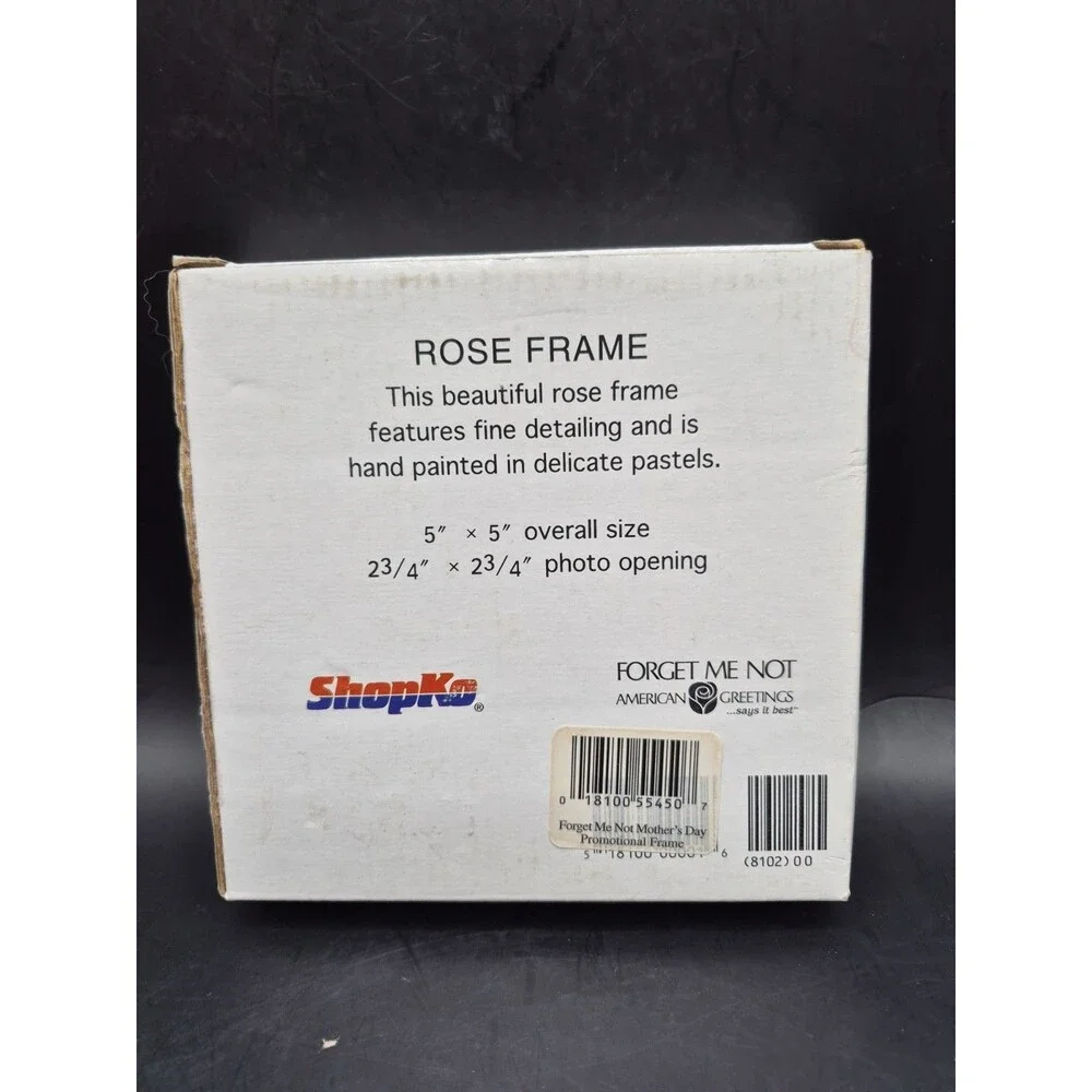 Vintage Pink Rose Floral Ceramic Photo Frame 3D Roses Shabby Chic Cottagecore